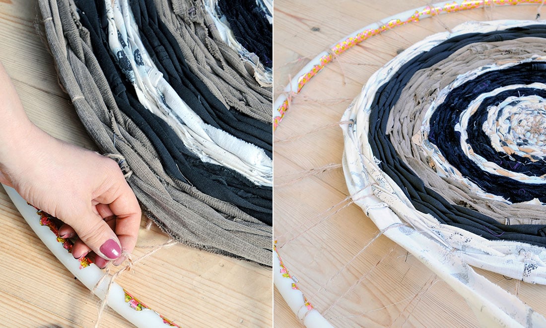 Så gör du en trendig väggbonad – av tygrester och gamla kuddfodral