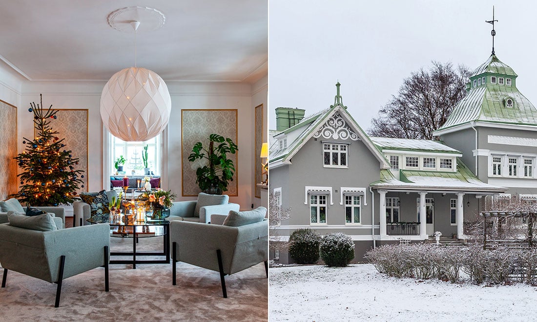 Strålande jul på slottet med gran i varje rum: ”Det här är ett riktigt julhus”