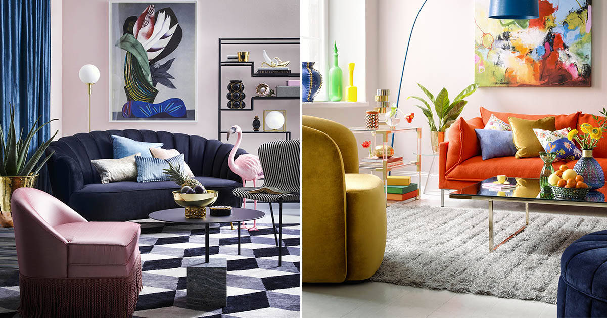 Våga färg i vardagsrummet – 2 olika stilar