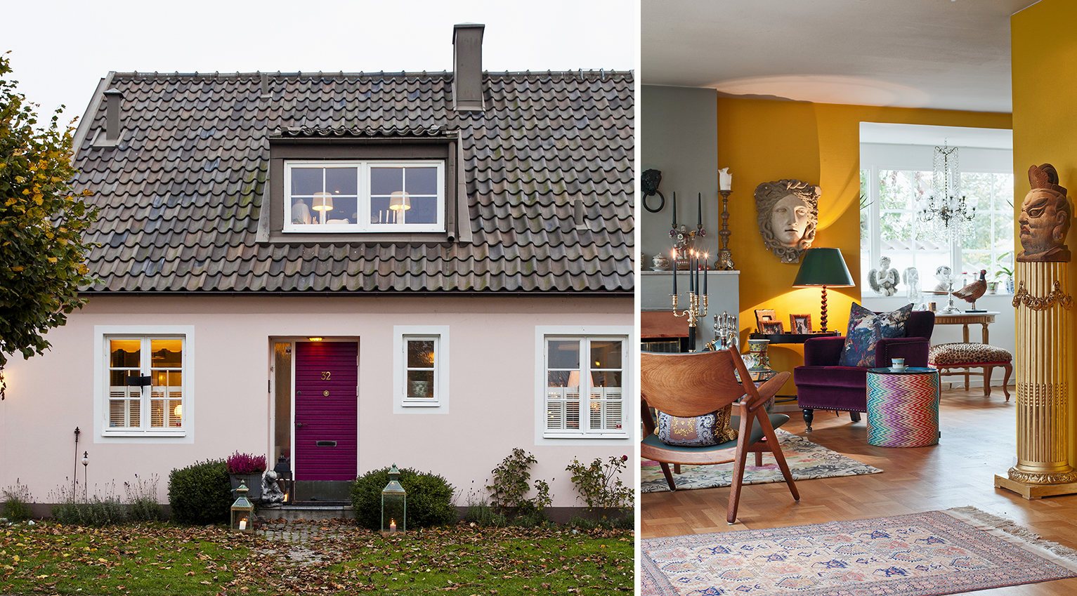 Veckans härligaste hem: Färgstark charm i Skanör