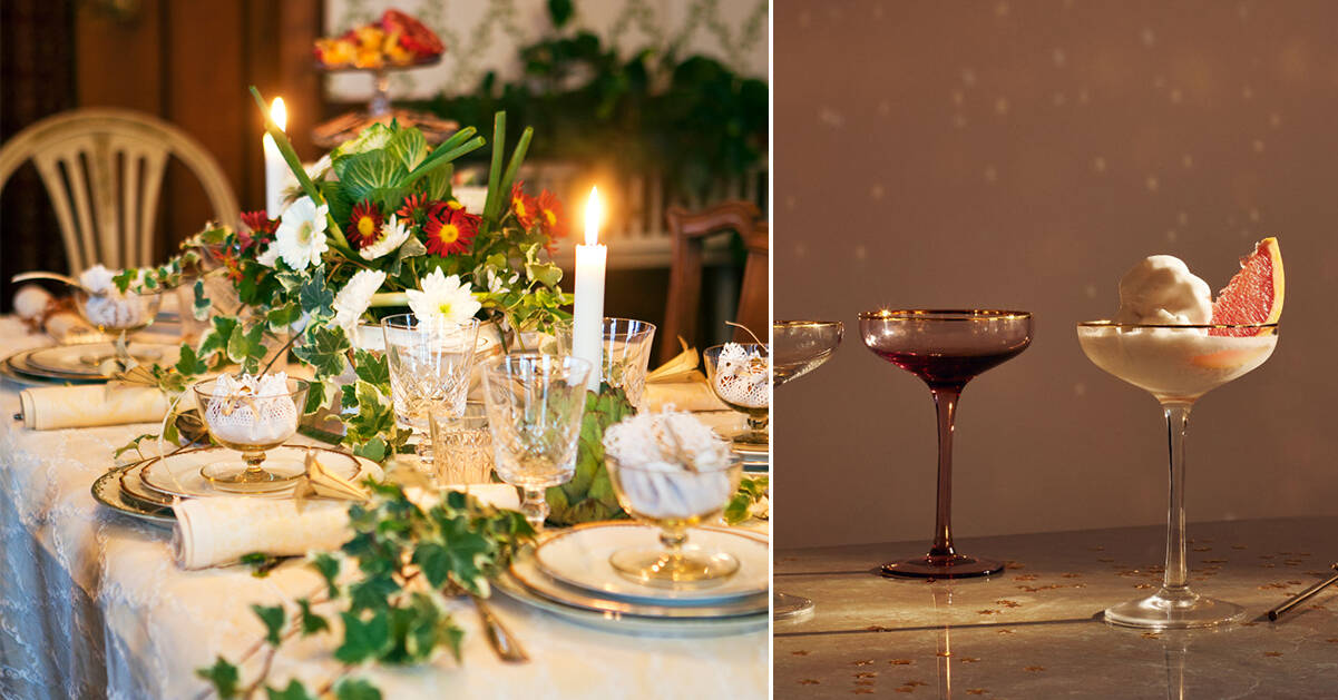 Så här dukar du vackert inför nyårsmiddagen