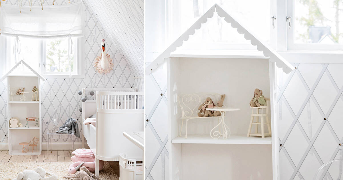 Gör det själv: Snickra sötaste dockskåpet till barnrummet
