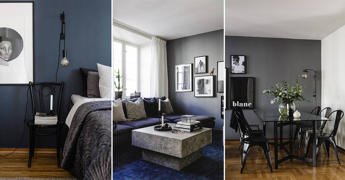 Så här snyggt kan det bli när du inreder med mörka färger