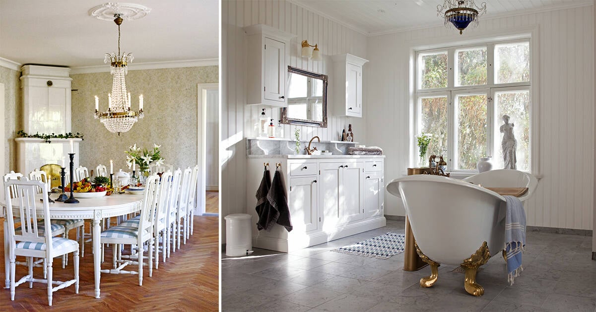 Vilket hem – och vilket badrum! Lantliga huset är en romantisk dröm