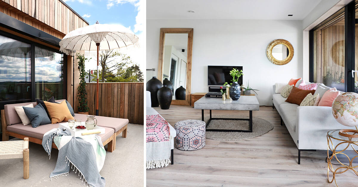 Drömhem med många uteplatser