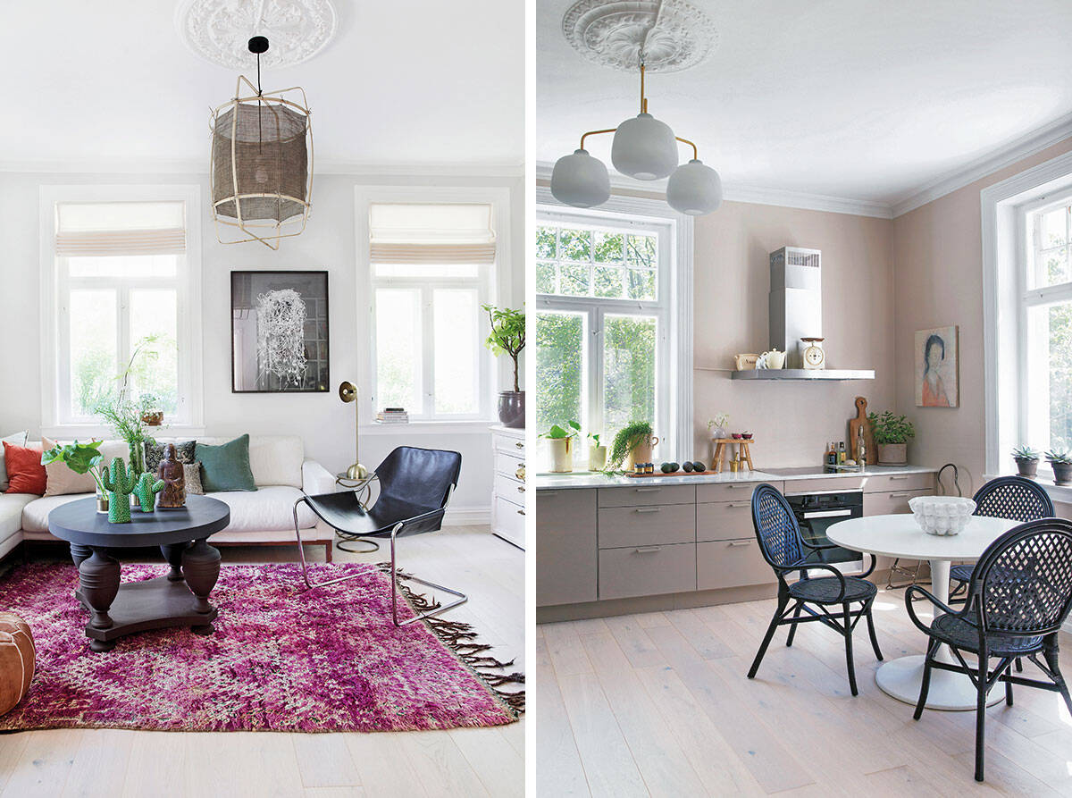 Ljus oas i stan – antikt och modernt sida vid sida