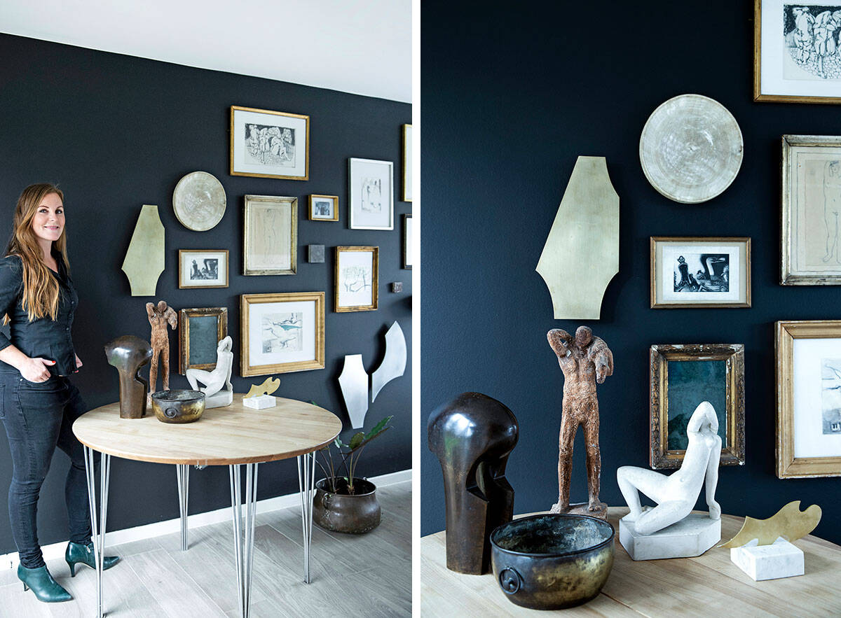 Inred med konst – charmig blandning med patina