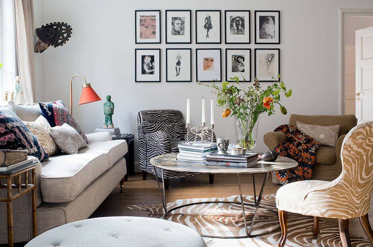 Stilsäker och personlig inredningsmix i sekelskiftesvåningen