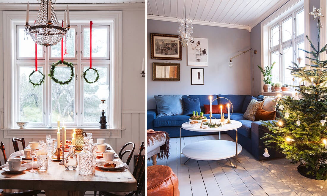 Hyacinter, granbarr och pepparkakor – kika in i hemmet som doftar jul