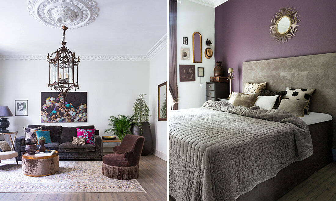 Personligt och färgstarkt – kika in i vackra sekelskifteslägenheten