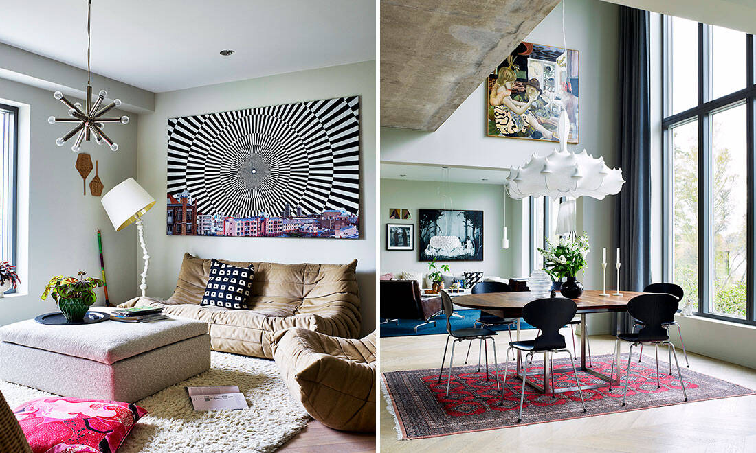 Magisk takhöjd och personlig inredning hemma hos designern