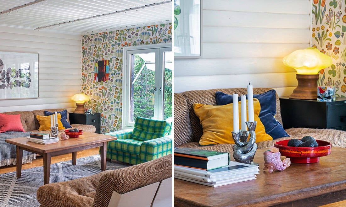 Lekfull mönstermix i sommarhuset på Ingarö