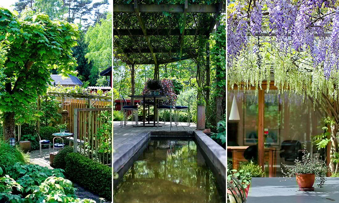 Pergola, damm och vattenfall – kika in i den här unika trädgården