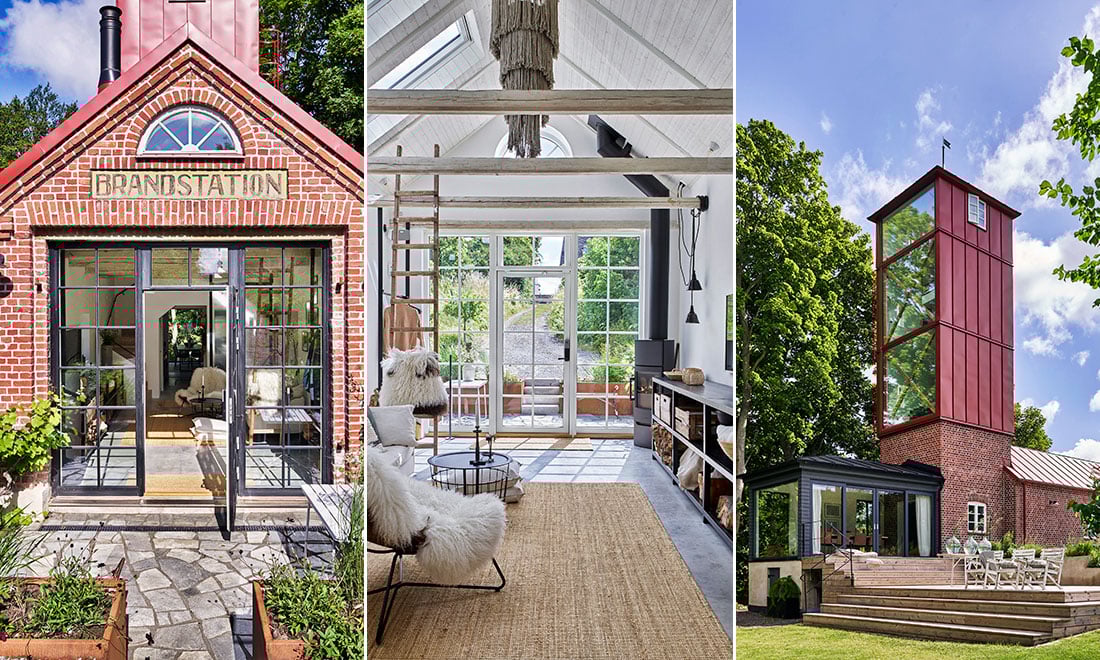 Från brandstation till drömhem med tornrum – kika in