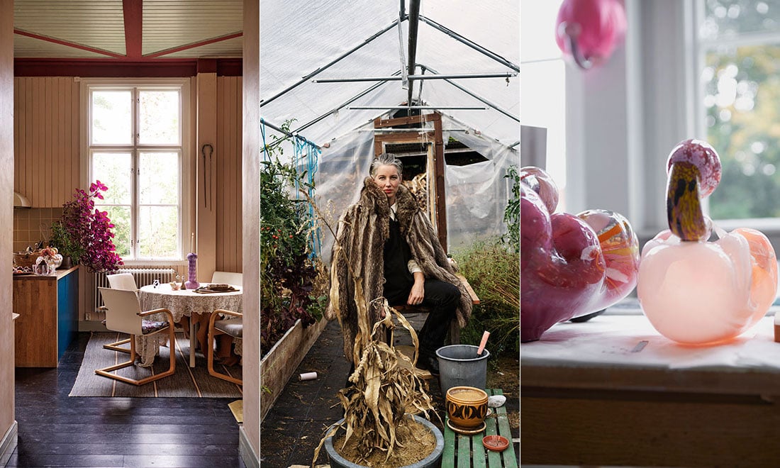 Färgstarkt och egensinnigt – hemma hos Åsa Jungnelius