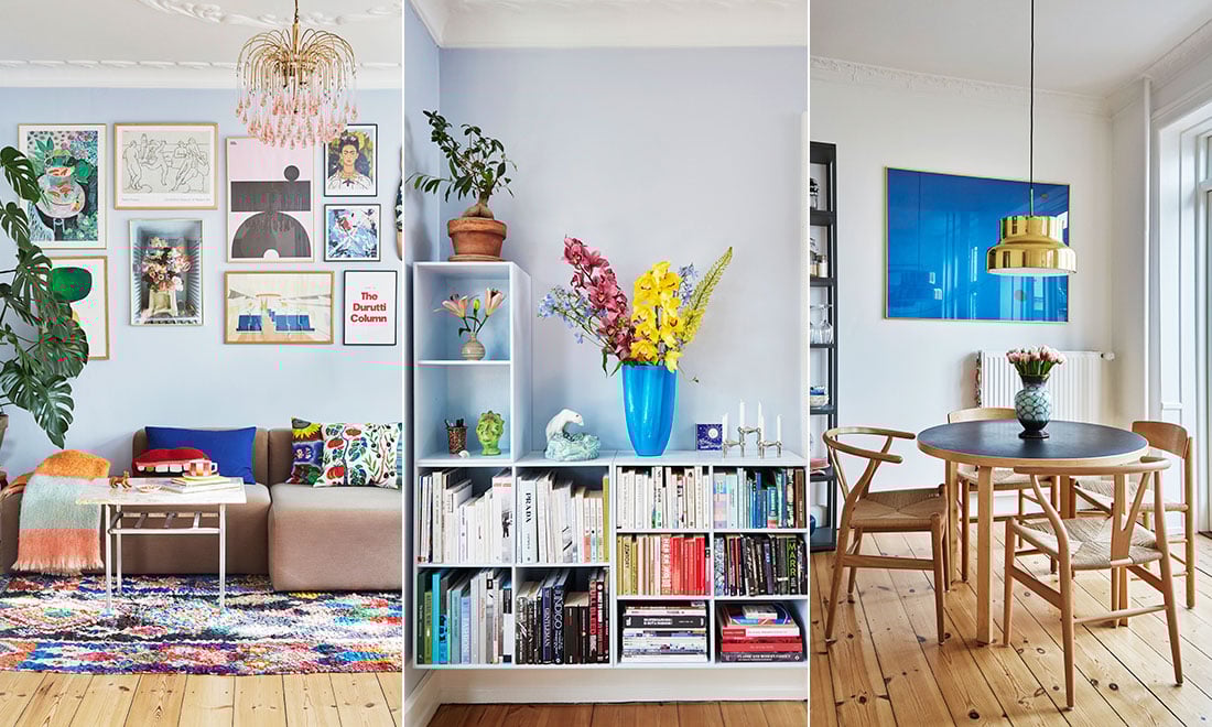 Formfint och färgstarkt i lägenheten i Köpenhamn