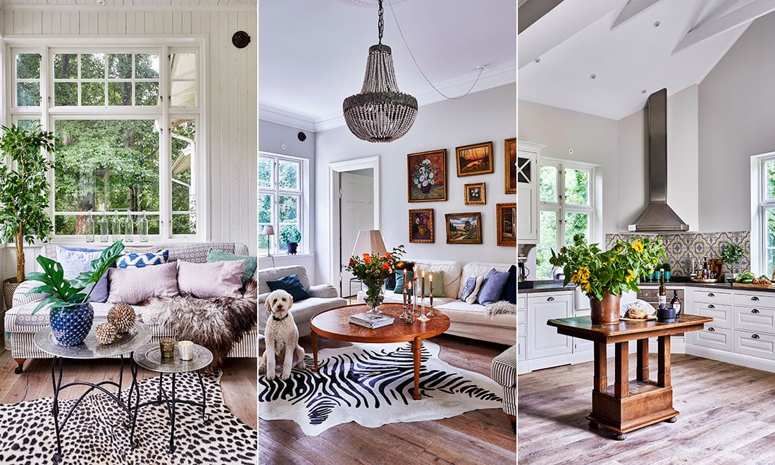 Kika in i det vackra trähuset med glasveranda