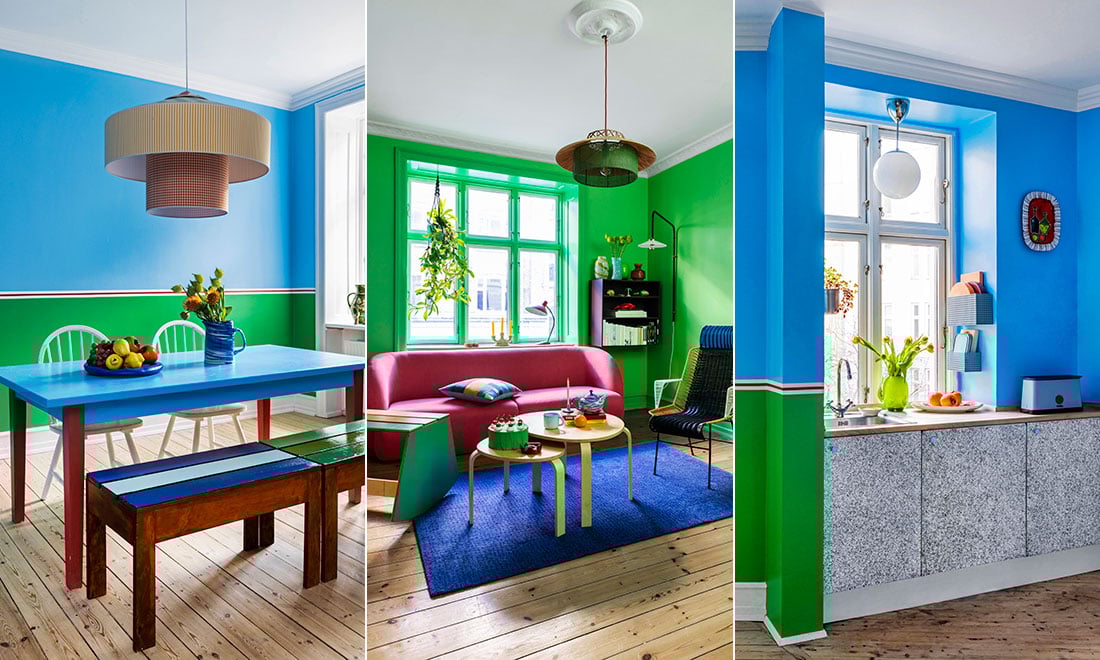 Färgstarka val och lekfulla inredningsdetaljer – kika in