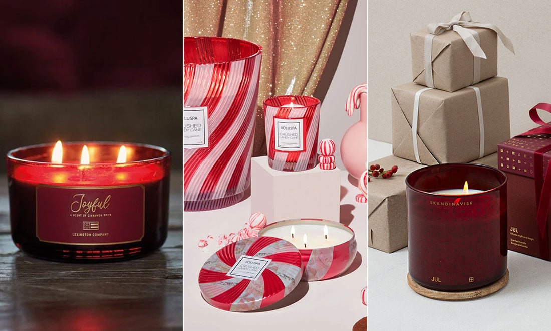 6 fina doftljus med doft av jul