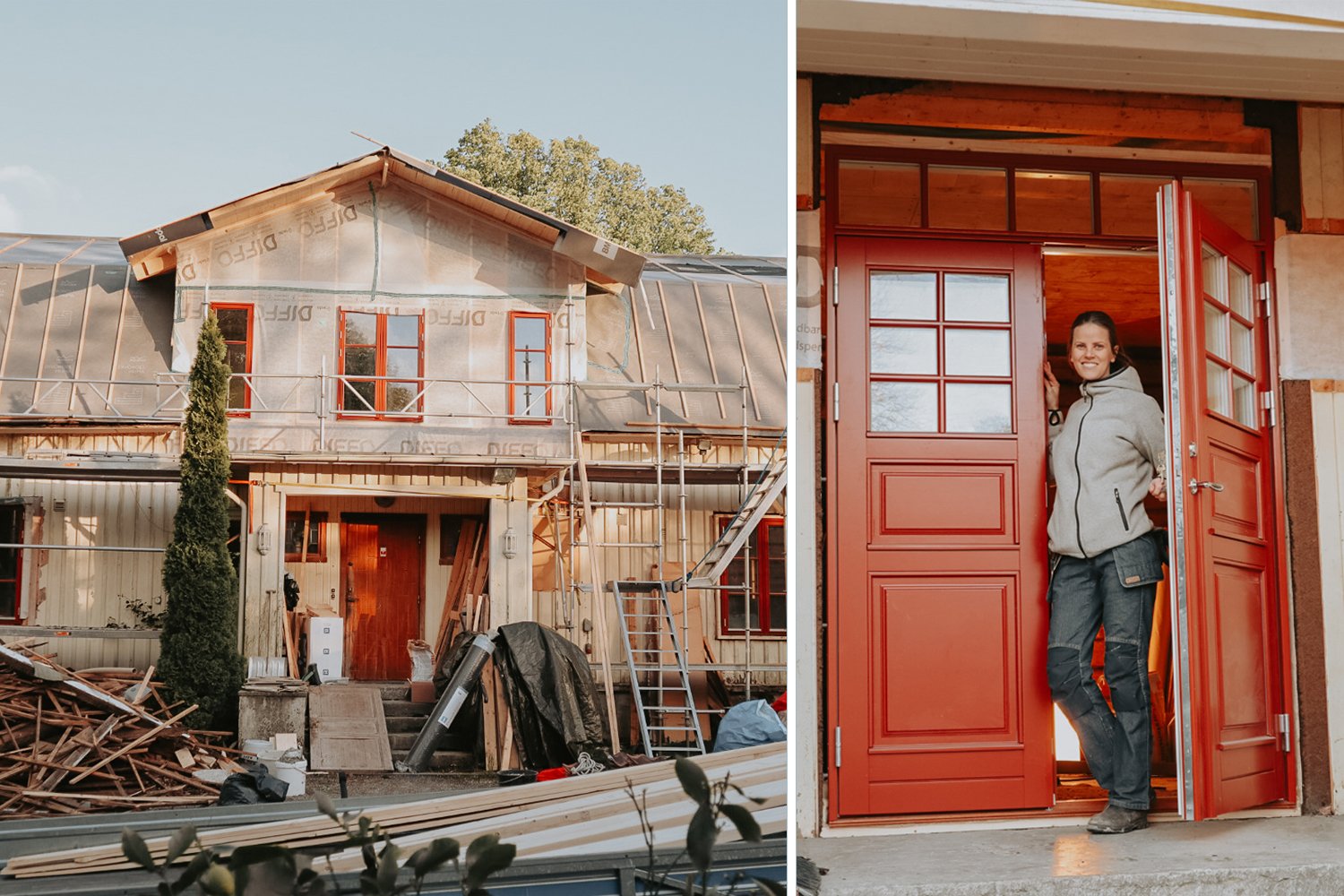Så återskapade Malou Augustin en vacker pardörr på det gamla säteriet