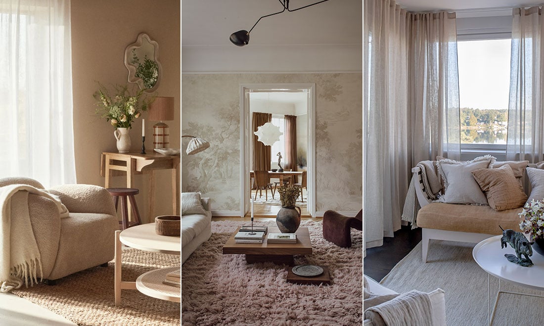 Lantligt och modernt i vardagsrummet – så inreder du!