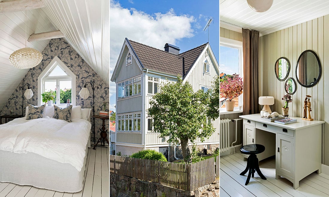 Kika in i den ljusgrå trävillan från 1920-talet: ”Lyckats skapa ett hem som känns hemma”