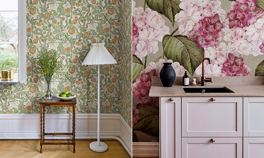 7 blommiga tapetnyheter hösten 2023 – för en romantisk eller lantlig känsla