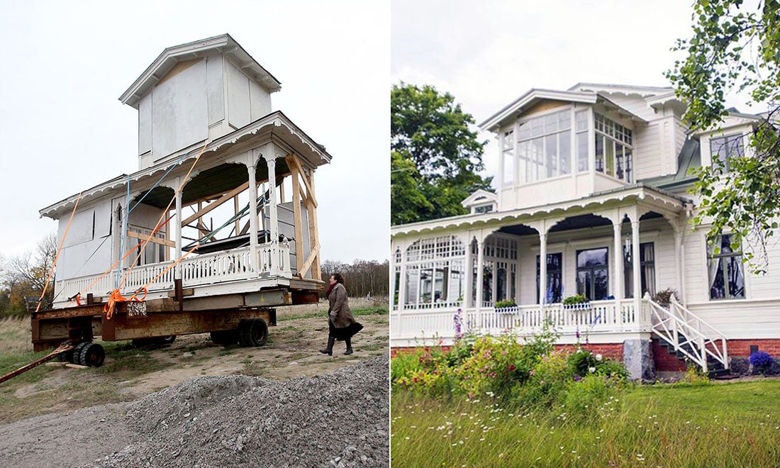 Föll för ett hus i en annan stad – drömvillan flyttades över 100 mil