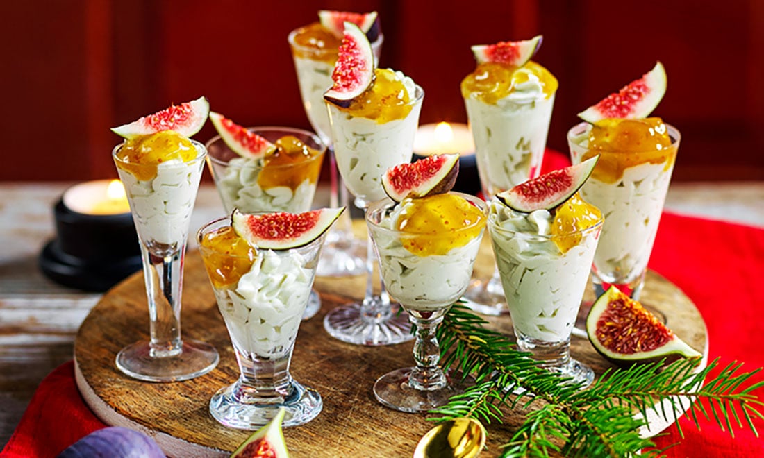 Dessert till glöggminglet: Ädelostscheesecake med fikon