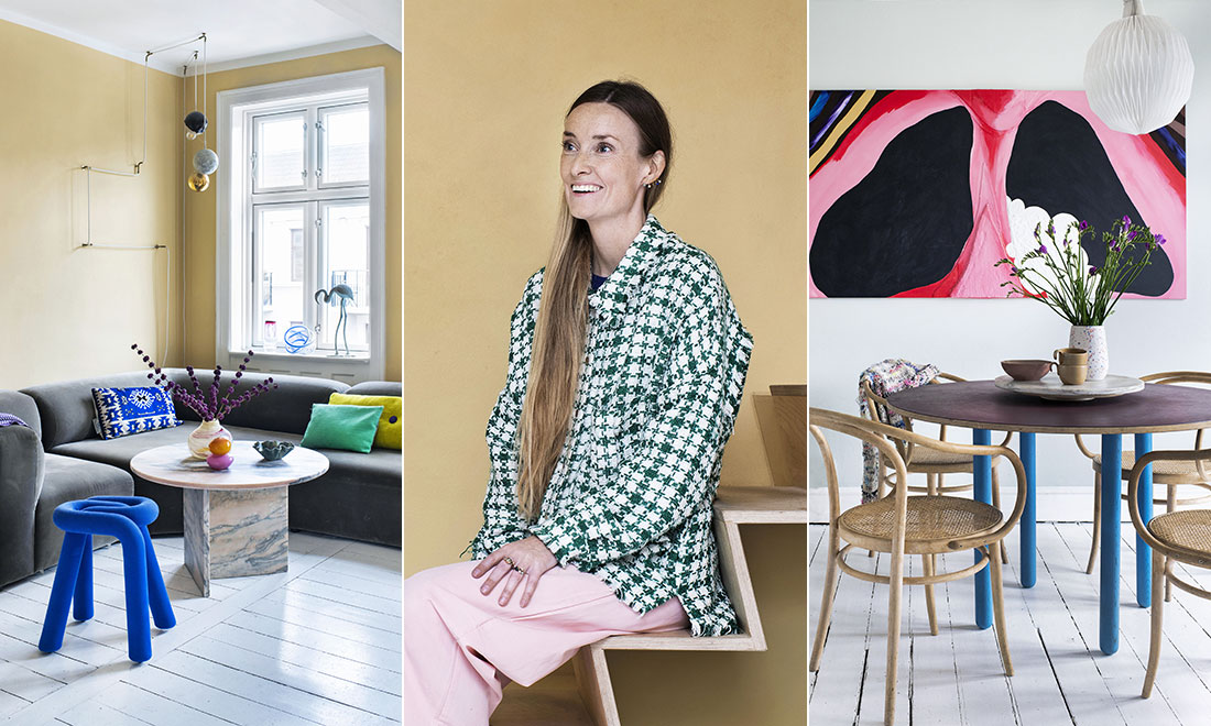 Malene inreder med knasiga lampor och oväntade kulörer: ”Svag för färgkombinationer”