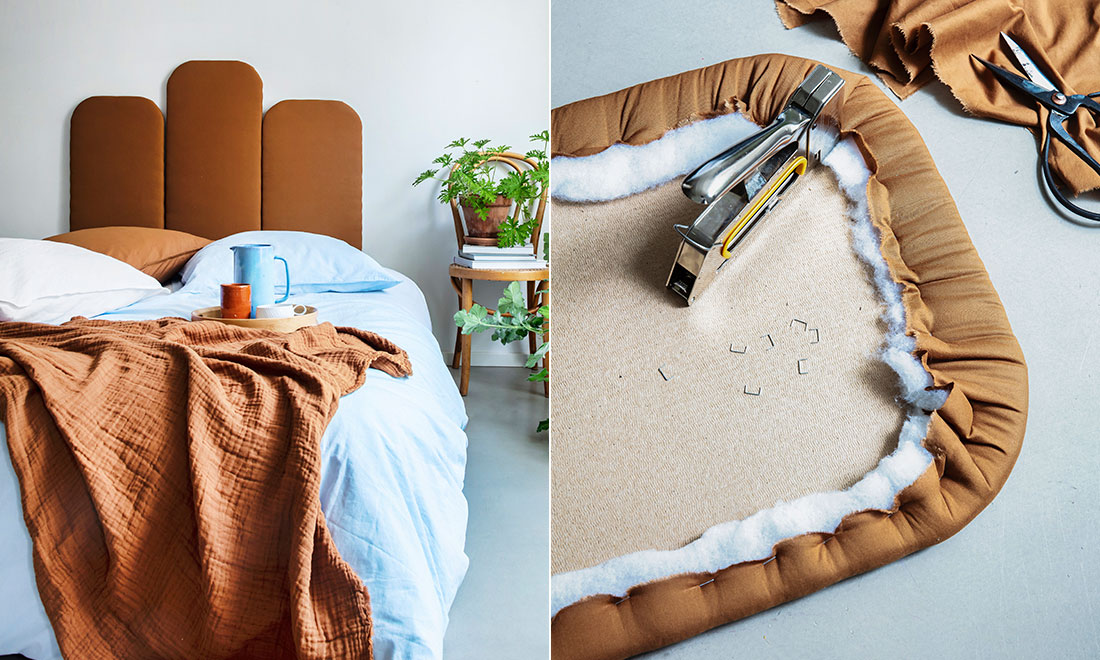 Så gör du en snygg och trendig sänggavel med klädd rygg