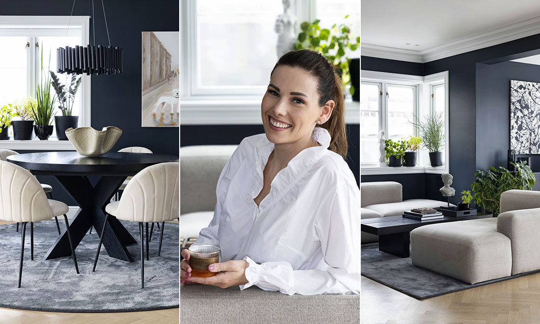 Caroline inredde sitt sekelskifteshus med mörka kulörer: ”Älskar gamla hus med själ”