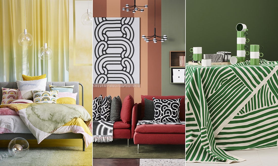 Våren 2024 på Ikea bjuder på färg och grafiska mönster – se nyheterna här!