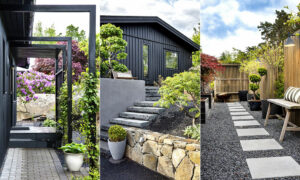 Pergola och rum i trädgården.