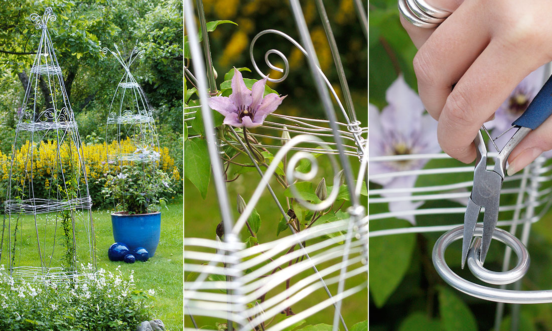 Så gör du ett fint klätterstöd för blommorna i trädgården