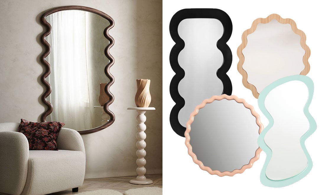 Inred med trendigt vågiga speglar – 8 favoriter