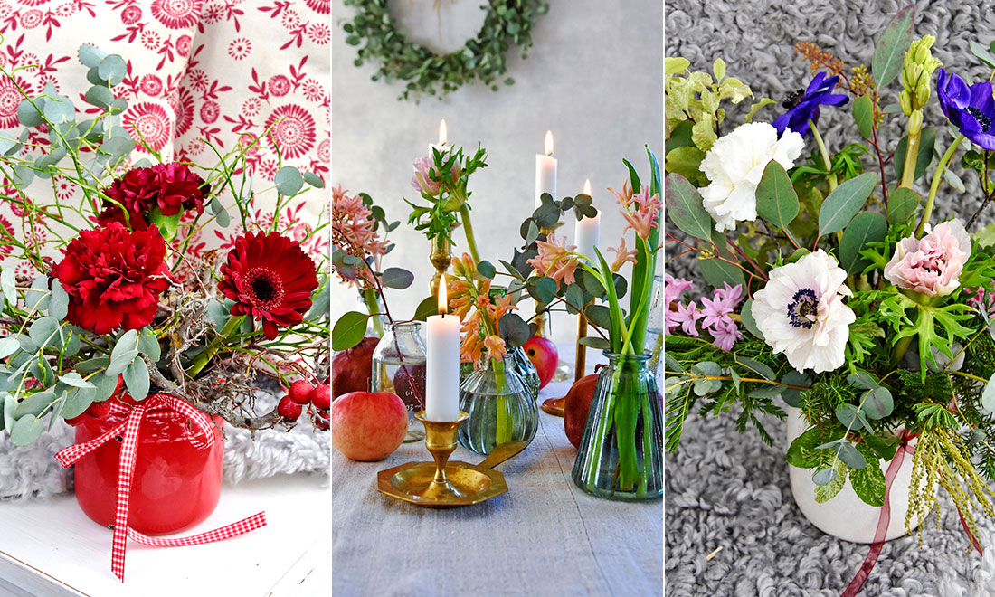 6 buketter och blomsterarrangemang att dekorera med i vinter