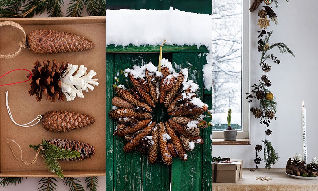 Gör det själv: 7 fina juldekorationer med kottar