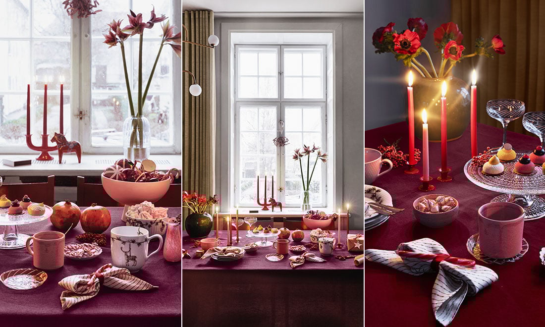 Röda toner och perfekta detaljer – så dukar du fint till advent