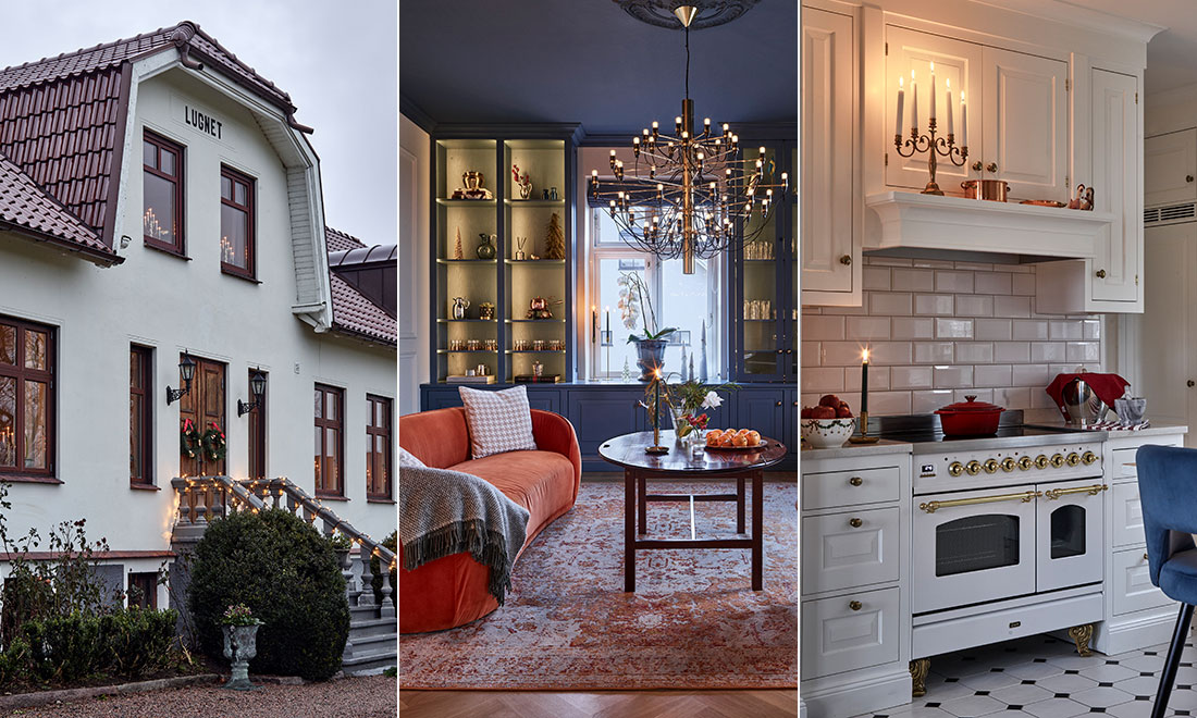 Kika in i Julias och Andreas vackra julhem: ”Den första advent tar vi fram julservisen”