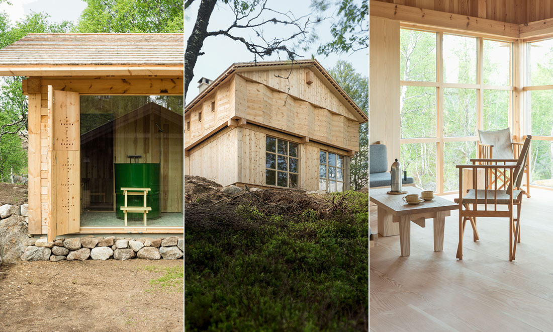 Magiskt ljusinsläpp i den nybyggda stugan: ”Ville skapa känslan av sitta i en trädkrona”