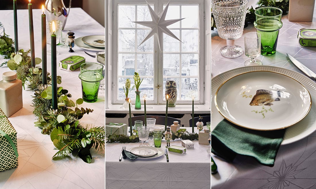 Så dukar du vackert med gröna toner till jul och nyår