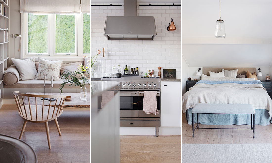 Inspireras av den klassiska villan: ”Bestämde oss tidigt för att inte ha vita väggar”