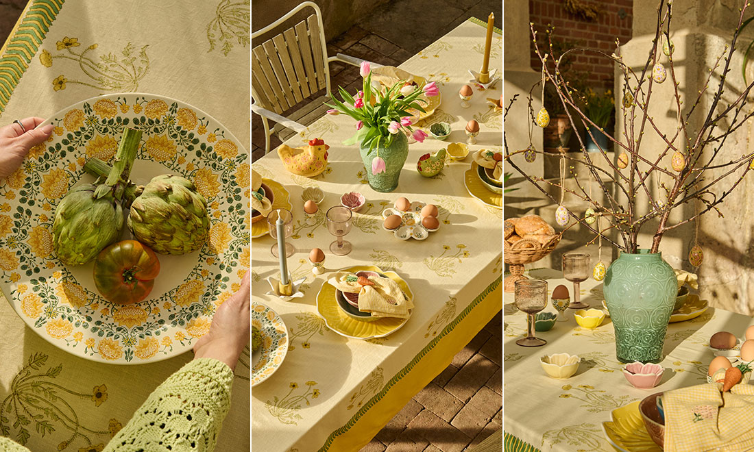 Mönstrade textilier och färgstarkt porslin – spana in påsken 2025 på Indiska!
