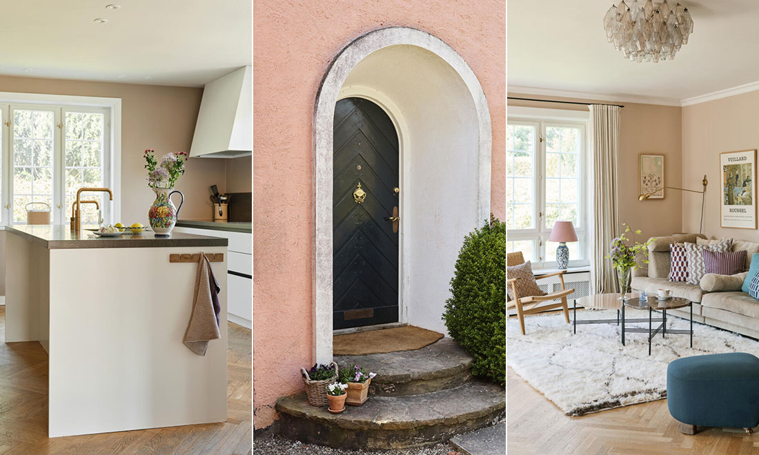 Kika in i Helles och Gustavs rosa hus: ”Vi ville ha ett hem där vi verkligen kunde leva ut”