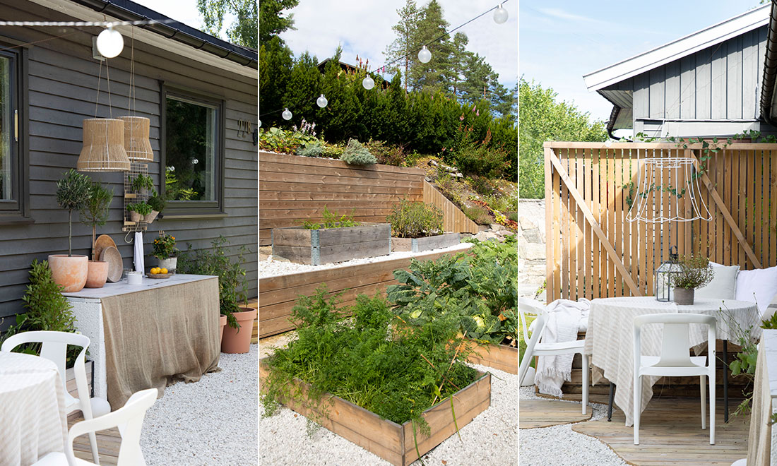 Tone förvandlade trädgården själv med återbruk: ”Flyttade flera ton jord med bara en spade”